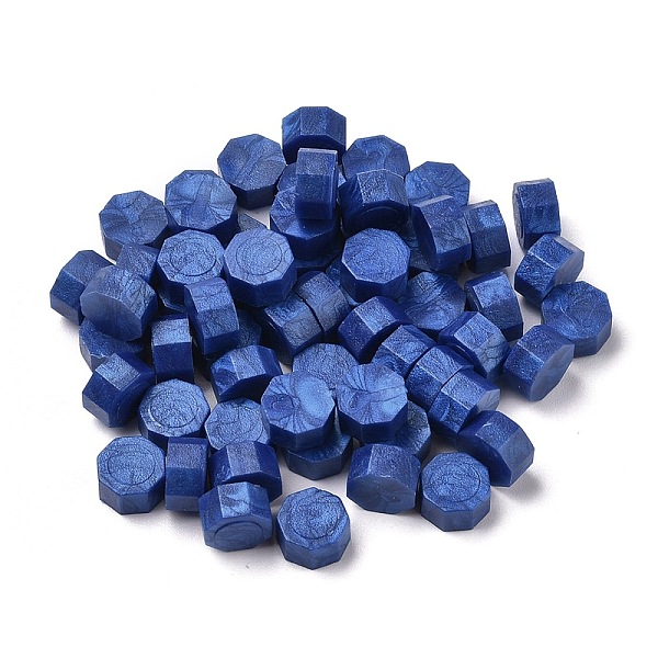 

PandaHall Sealing Wax Particles, for Retro Seal Stamp, Octagon, Dark Blue, 8.5x4.5mm Wax