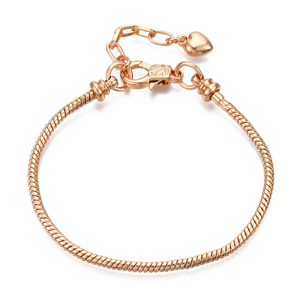 

PandaHall Brass European Style Bracelet Making, with Iron Extender Chain, Light Gold, 7-5/8 inch(195mm)x2.5mm Brass