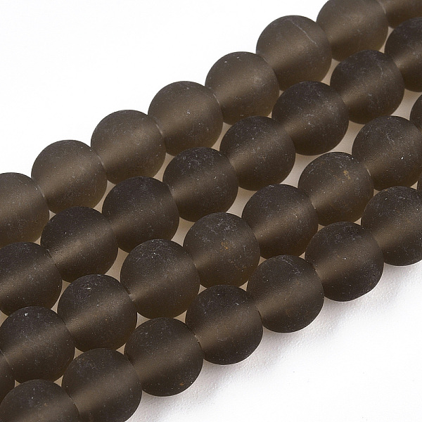 

PandaHall Transparent Glass Beads Strands, Frosted, Round, Gray, 6~6.5mm, Hole: 1.4mm, about 67~70pcs/strand, 14.76 inch~15.16 inch...
