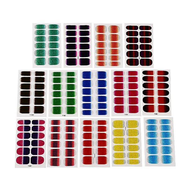 

PandaHall Full Wrap Gradient Nail Polish Stickers, Self-Adhesive Glitter Ombre Nail Stickers, for Women Girls Manicure Nail Art Decoration..., Multicolor