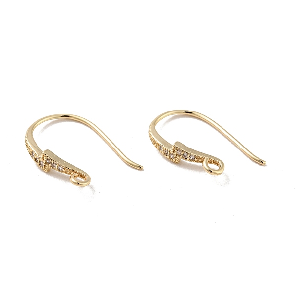 

PandaHall Rack Plating Brass Micro Pave Cubic Zirconia Earring Hooks, with Horizontal Loop, Long-Lasting Plated, Cadmium Free & Lead Free..., Clear
