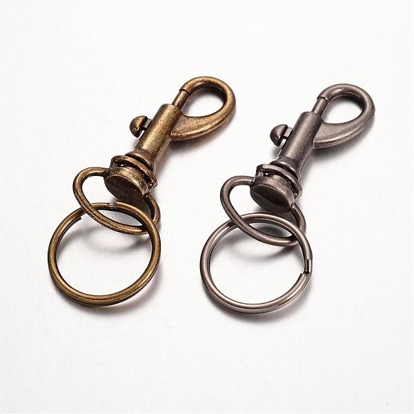 

PandaHall Alloy Keychain Clasp Findings, with Iron Split Key Rings, Mixed Color, 56mm Alloy Others