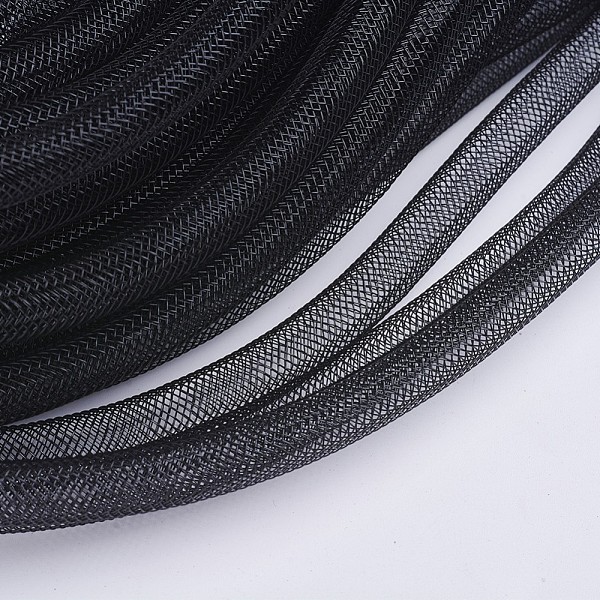 

PandaHall Plastic Net Thread Cord, Black, 8mm, 30Yards Plastic Black