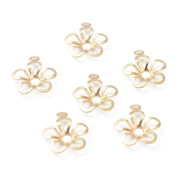 

PandaHall 304 Stainless Steel Pendant Open Back Bezel Cabochon Settings, Flower, Golden, Tray: 1.8mm, 11x9x1.5mm, Hole: 1mm 304 Stainless...