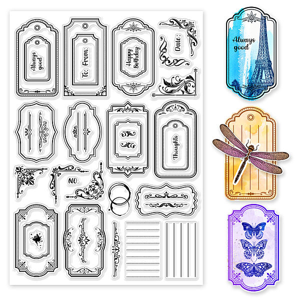 

PandaHall Custom PVC Plastic Stamps, for DIY Scrapbooking, Photo Album Decorative, Cards Making, Stamp Sheets, Film Frame, Mixed Shapes...
