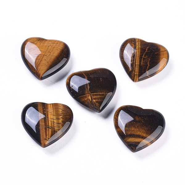 

PandaHall Natural Tiger Eye Heart Love Stone, Pocket Palm Stone for Reiki Balancing, 20x20x7mm Tiger Eye Heart