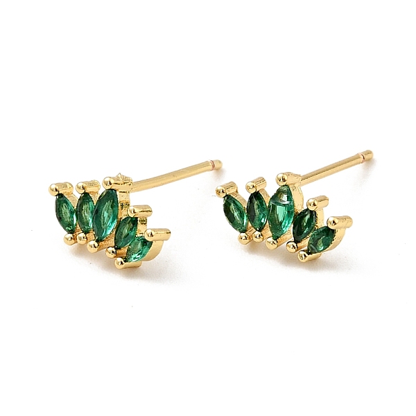 

PandaHall Cubic Zirconia Oval Stud Earrings, Real 18K Gold Plated Brass Jewelry for Women, Cadmium Free & Nickel Free & Lead Free, Green...