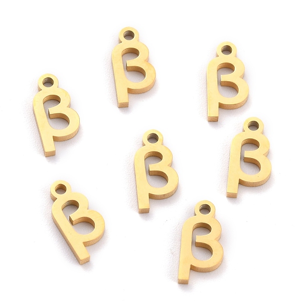 

PandaHall 304 Stainless Steel Pendants, Matte Style, Greek Alphabet, Golden Color, Letter.B, Letter.B: 12x6x1.5mm, Hole: 1.5mm 304 Stainless...
