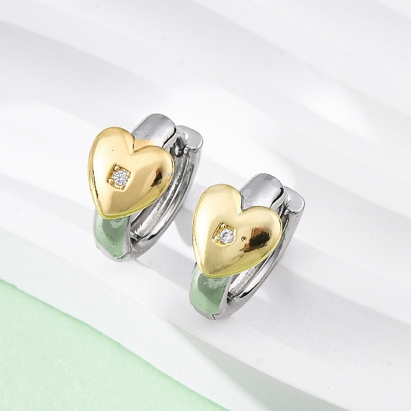 Boucles d'oreilles créoles en laiton zircon cubique micro pavé