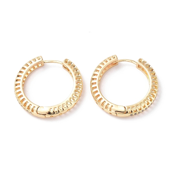 

PandaHall Clear Cubic Zirconia Hollow Out Hoop Earrings, Brass Jewelry for Women, Real 18K Gold Plated, 28.5x29.5x5mm, Pin: 0.8mm Cubic...