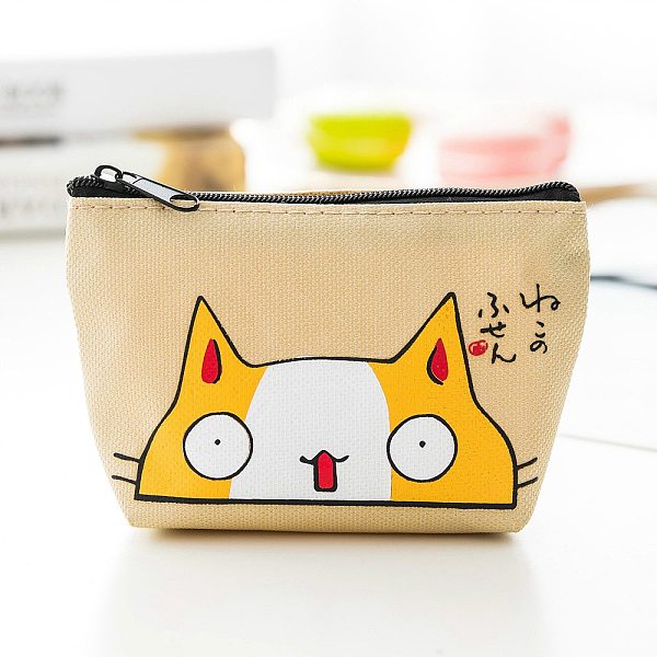 Cartoon Style Cat Pattern Cloth Clutch Bags