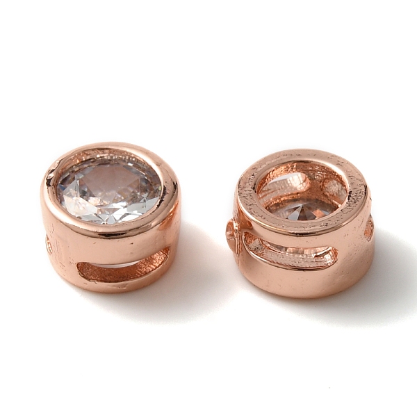 

PandaHall Rack Plating Brass Micro Pave Cubic Zirconia Slide Charms, Cadmium Free & Lead Free, Long-Lasting Plated, Flat Round, Rose Gold..., Clear