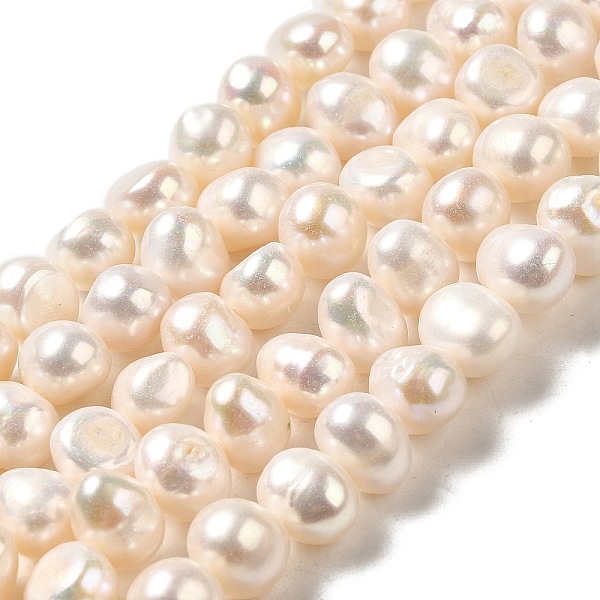 

PandaHall Natural Cultured Freshwater Pearl Beads Strands, Two Sides Polished, Grade 4A, Floral White, 7~8x8~9x6.5~7mm, Hole: 0.5mm, about...