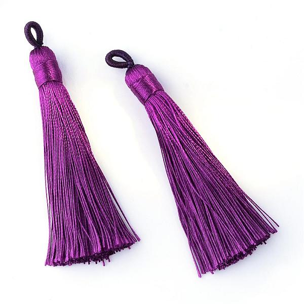 

PandaHall Polyester Tassel Big Pendants Decoration, Purple, 80~90x8.5~9mm, Hole: 4x6mm Polyester Purple