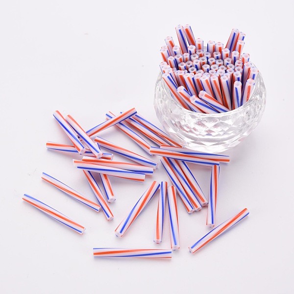 

PandaHall Glass Bugle Beads, Opaque Colours Seep, Round Hole, Colorful, 25x2.5mm, Hole: 1mm, about 1660pcs/pound Glass