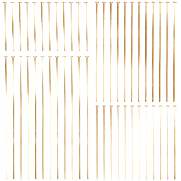 

PandaHall Beebeecraft 1 Box 160Pcs 25/38/51/63mm Head Pins 18K Gold Plated Flat Eye Quilting Satin Straight Pins for Sewing Dressmaker...