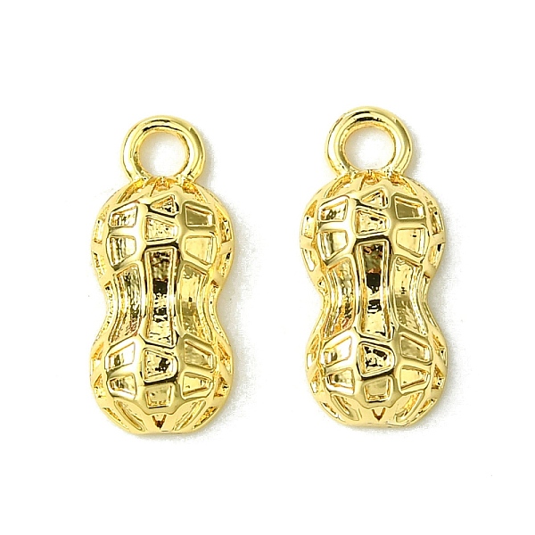 

PandaHall Brass Charms, Peanut, Real 18K Gold Plated, 12x5.5x2.5mm, Hole: 1.6mm Brass Food