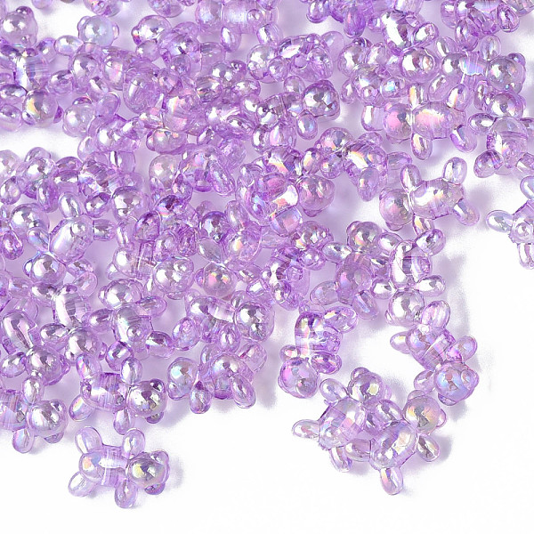 

PandaHall Transparent Acrylic Beads, AB Color Plated, Bear, Lilac, 16x13x8.5mm, Hole: 2mm, about 700pcs/500g Acrylic Bear Purple