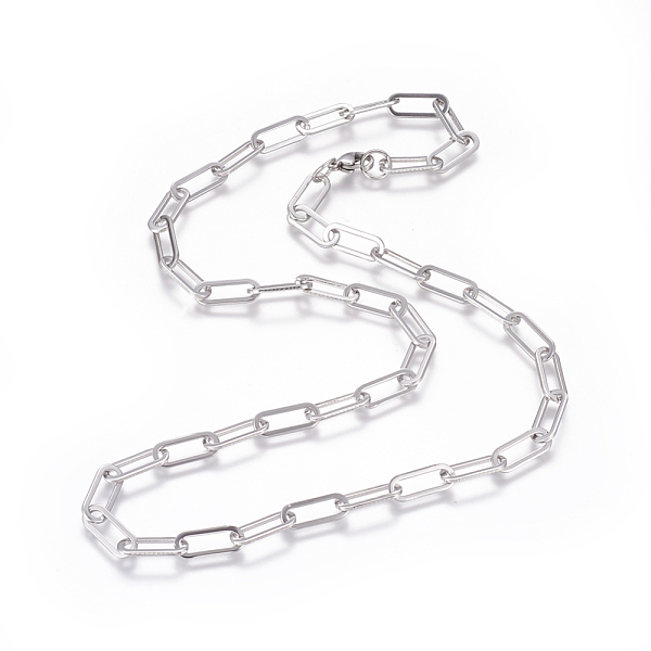 

PandaHall 304 Stainless Steel Chain Necklaces, with Lobster Claw Clasps, Stainless Steel Color, 23 inch(58.5cm) 304 Stainless Steel