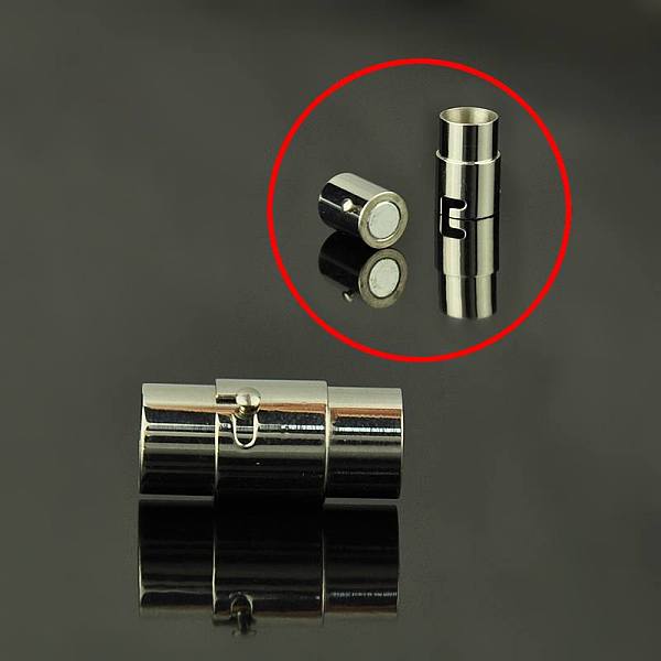 

PandaHall Stainless Steel Locking Tube Magnetic Clasps, Bayonet Clasps, Column, Stainless Steel Color, 18.5x10mm, Hole: 8mm Stainless Steel...