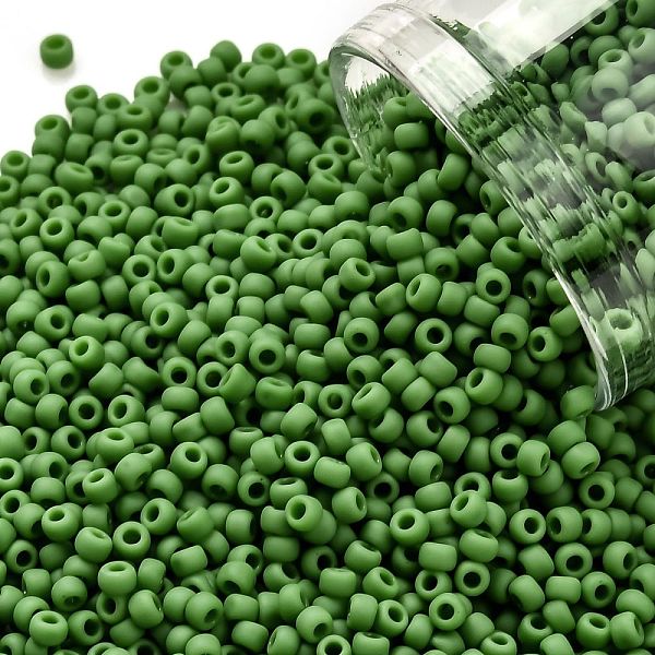

PandaHall TOHO Round Seed Beads, Japanese Seed Beads, (47F) Opaque Frost Mint Green, 11/0, 2.2mm, Hole: 0.8mm, about 1103pcs/10g Glass Green