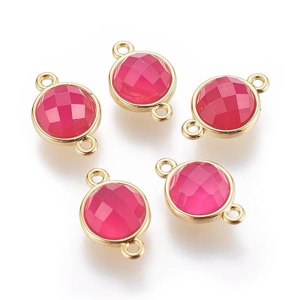 

PandaHall Natural Agate Links connectors, with Brass Findings, Faceted, Flat Round, Dyed & Heated, Golden, 15.5x10x6mm, Hole: 1.4mm Natural...