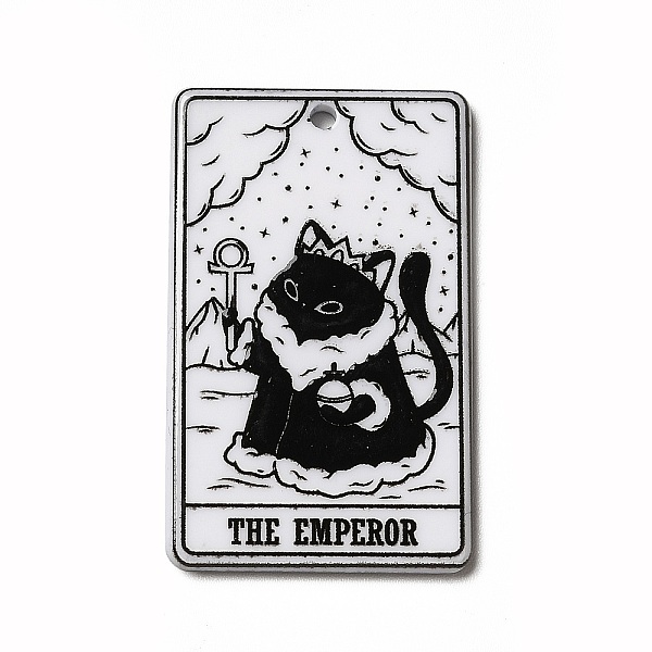 

PandaHall Tarot Theme Printed Acrylic Pendants, Rectangle with Cat Pattern Charms, The Emperor IV, 39x24x2.5mm, Hole: 1.8mm Acrylic Tarot..., Black