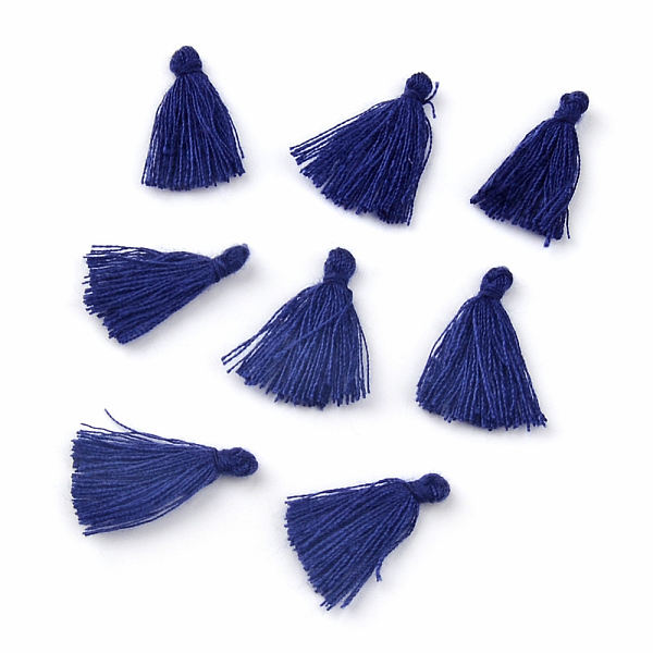 

PandaHall Polycotton(Polyester Cotton) Tassel Pendant Decorations, Dark Blue, 18~21x5~6mm Polycotton Blue