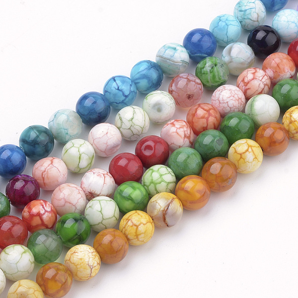 

PandaHall Natural Weathered Agate Beads Strands, Dyed, Round, Mixed Color, 8mm, Hole: 1mm, about 50pcs/strand, 15.7 inch(39.8cm) Weathered..., Multicolor