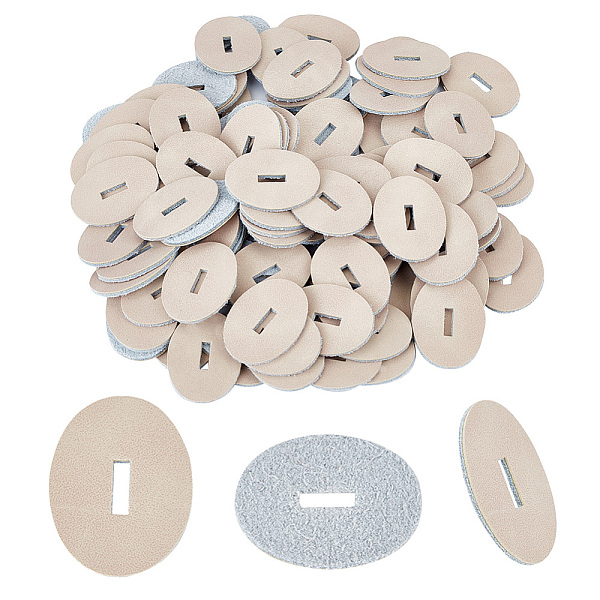 

PandaHall Leather Handle Washers, Leather Spacer, Oval, for Knife Making, Light Khaki, 33x25x2mm, Hole: 10x3mm Leather Oval