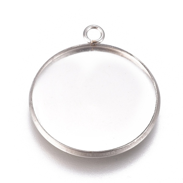 

PandaHall 304 Stainless Steel Pendant Cabochon Settings, Plain Edge Bezel Cups, Flat Round, Stainless Steel Color, Tray: 22mm, 27.5x23.8x2mm...