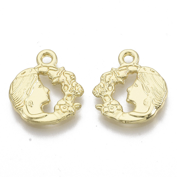 

PandaHall Alloy Pendants, Human Face, Light Gold, 16.5x15x2mm, Hole: 1.6mm Alloy Human