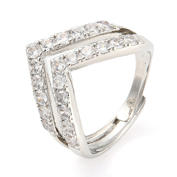 

PandaHall Brass Crown Adjustable Ring with Clear Cubic Zirconia, Lead Free & Cadmium Free, Platinum, Inner Diameter: 19mm Brass+Cubic...