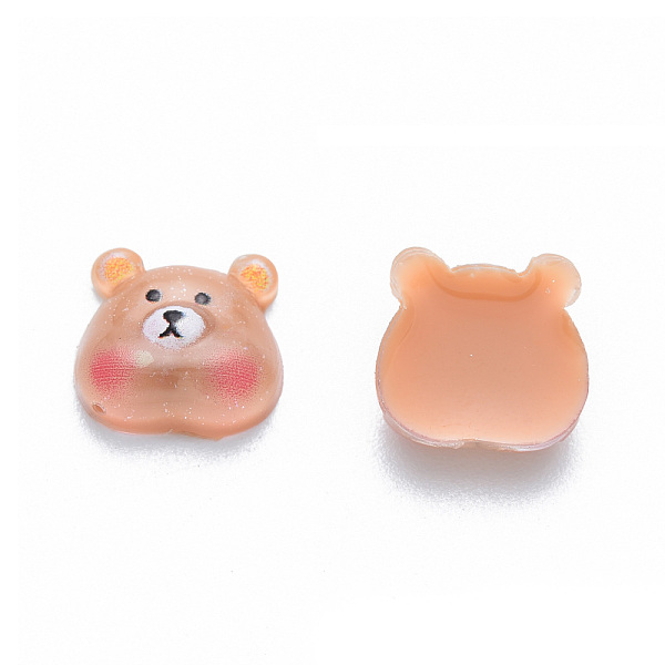 

PandaHall Translucent Resin Cabochons, Printed, Bear, Peru, 9x10x4mm Resin Bear Brown