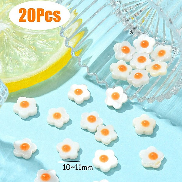 

PandaHall Natural Freshwater Shell Beads, Single Side with Enamel, Flower, Orange, 10.5~11x10.5~11x4mm, Hole: 0.7mm Freshwater Shell Flower...