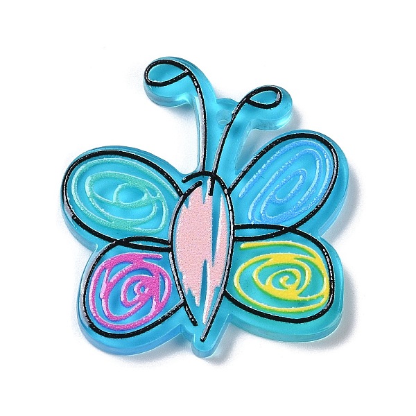 

PandaHall Acrylic Pendants, Butterfly, Blue, 34x31.5x2.5mm, Hole: 1.4mm Acrylic Butterfly Blue