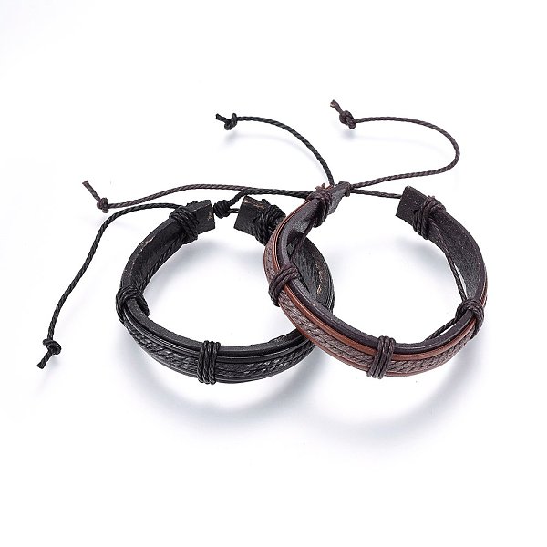 

PandaHall Leather Cord Bracelets, with Waxed Cord, Mixed Color, 2 inch(5cm)~3-1/8 inch(8cm) Leather Multicolor
