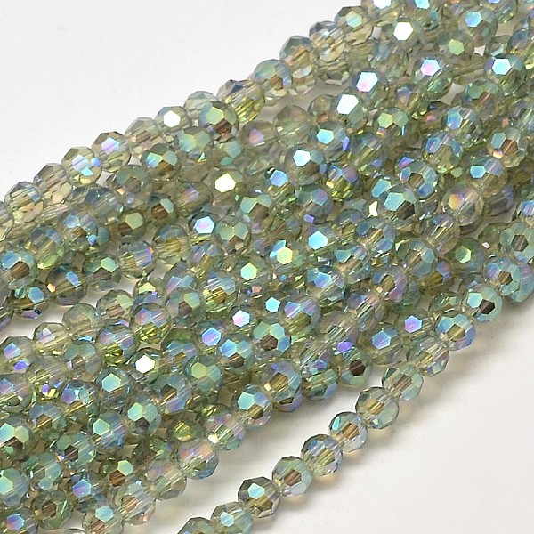 

PandaHall Faceted Round Full Rainbow Plated Electroplate Glass Beads Strands, Medium Sea Green, 4mm, Hole: 1mm, about 85pcs/strand, 12.5...