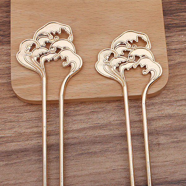 

PandaHall Alloy Sea Wave Hair Sticks for Enamel, Rhinestone Settings, Long-Lasting Plated Hair Accessories for Women, Light Gold, 140x43mm...