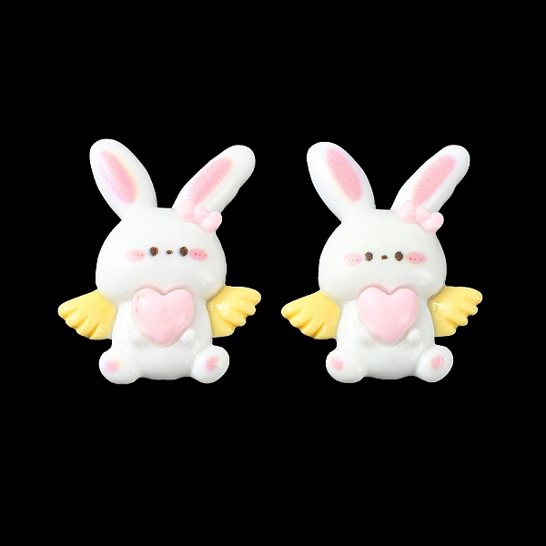 

PandaHall Opaque Resin Cabochons, Rabbit with Wings, White, 32x25x8mm Resin Rabbit White