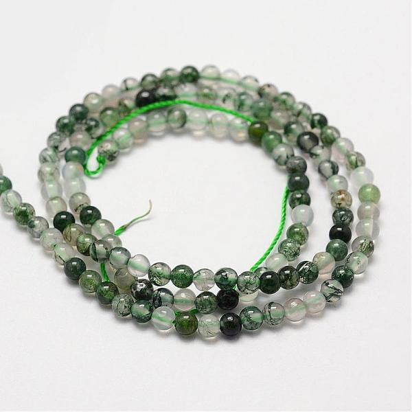 

PandaHall Natural Moss Agate Beads Strands, Round, 2mm, Hole: 0.5mm, about 190pcs/strand Moss Agate Round