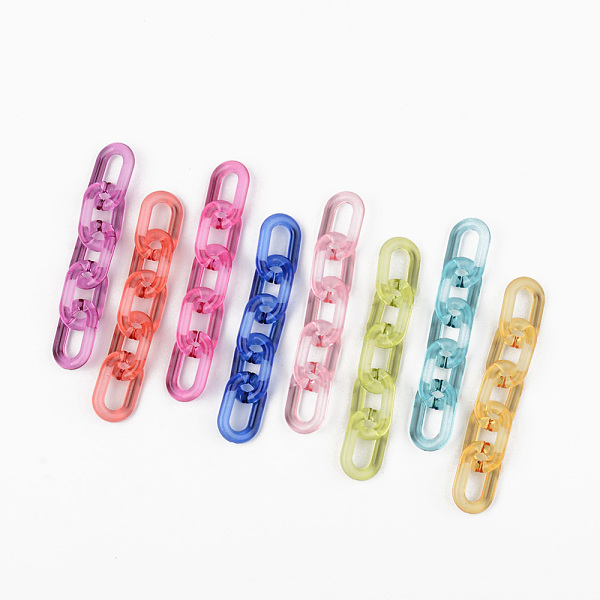 

PandaHall Transparent Acrylic Linking Rings, Quick Link Connectors, for Cable Chains Making, Unwelded, Oval, Mixed Color, 27x16.5x4.5mm..., Multicolor