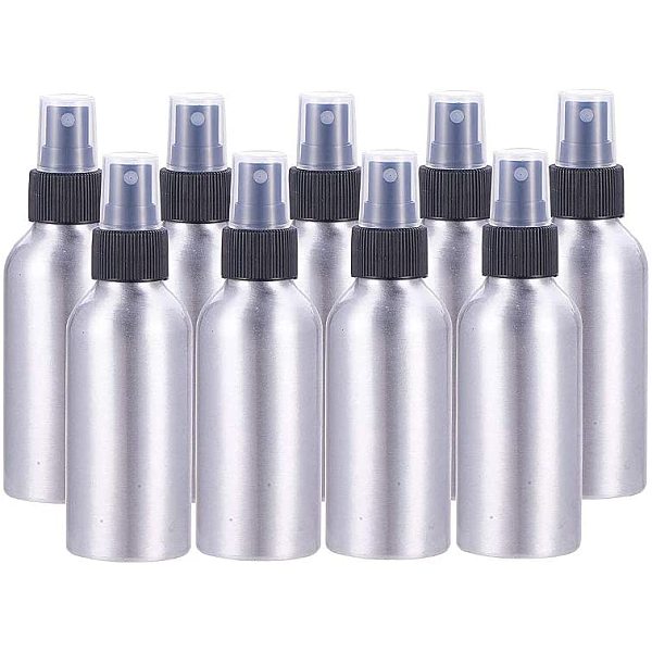 PandaHall 1 Set Refillable Aluminum Bottles Black Salon Hairdresser Sprayer Platinum Water Spray Bottle for Fine Art Work 14.4x4.5cm...