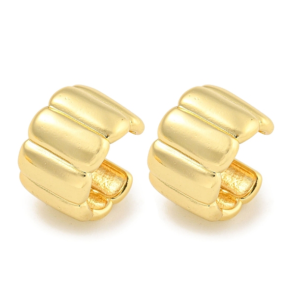 

PandaHall Brass Cuff Earrings for Women, Real 18K Gold Plated, 16x11mm Brass