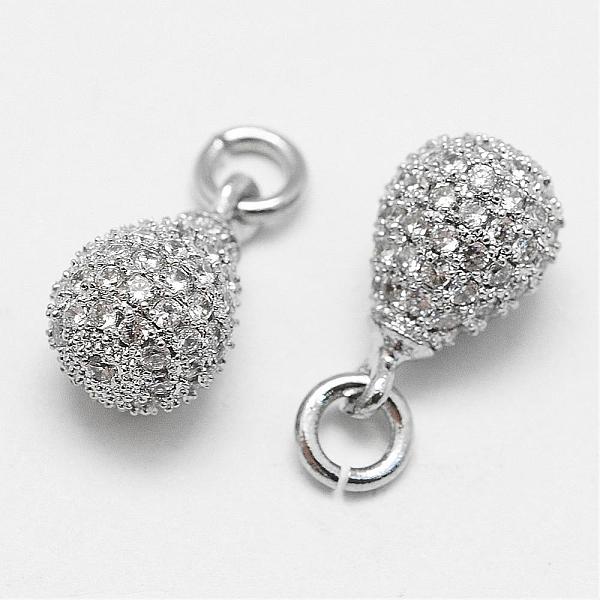 

PandaHall Brass Micro Pave Cubic Zirconia Charms, teardrop, Cadmium Free & Lead Free & Nickel Free, Platinum, 13x7.9mm, Hole: 3mm...