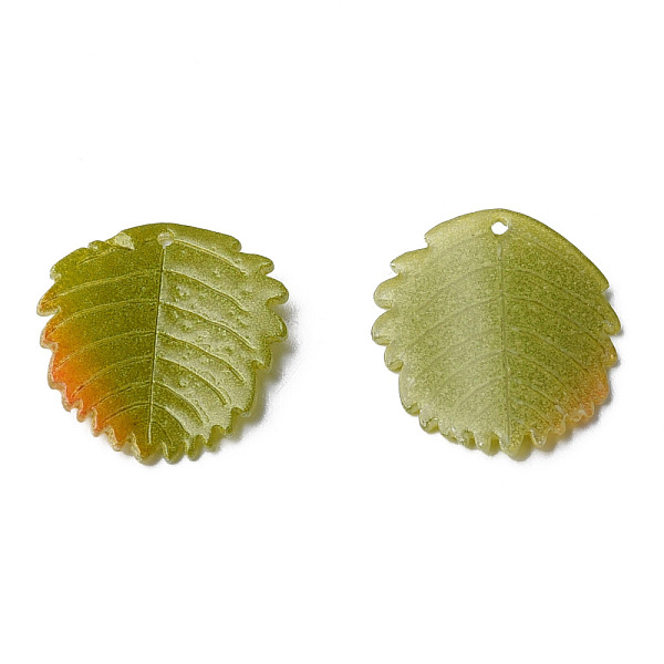 

PandaHall Plastic Pendants, Leaf, Olive, 17x15x2.5mm, Hole: 0.9mm Plastic Leaf Green