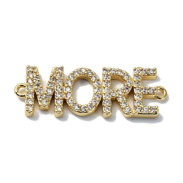 

PandaHall Rack Plating Brass Micro Pave Clear Cubic Zirconia Word MORE Links, Long-Lasting Plated, Lead Free & Cadmium Free, Real 18K Gold...