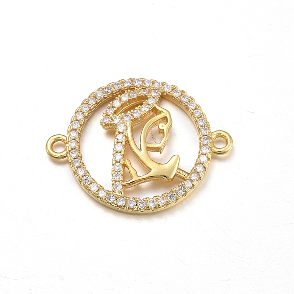

PandaHall Brass Micro Pave Clear Cubic Zirconia Links connectors, Flat Round with Virgin Mary, Golden, 17x21x2.5mm, Hole: 1.4mm Brass+Cubic...