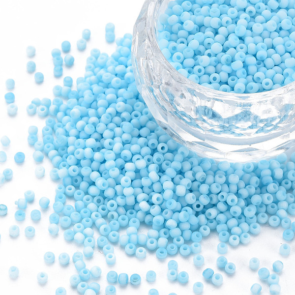 

PandaHall 13/0 Glass Seed Beads, Macaron Color, Round Hole, Round, Light Sky Blue, 13/0, 2~2.3x1.5mm, Hole: 0.8mm, about 450g/bag Glass