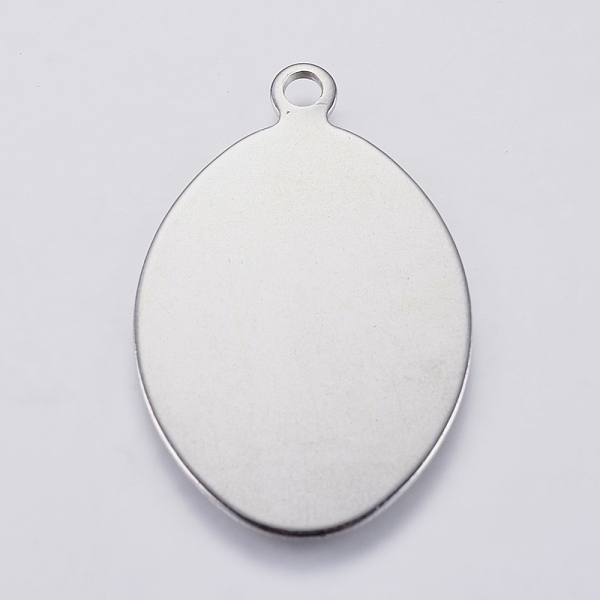 

PandaHall 201 Stainless Steel Stamping Blank Tag Pendants, Oval, Stainless Steel Color, 34x22x1mm, Hole: 2.5mm 201 Stainless Steel Oval